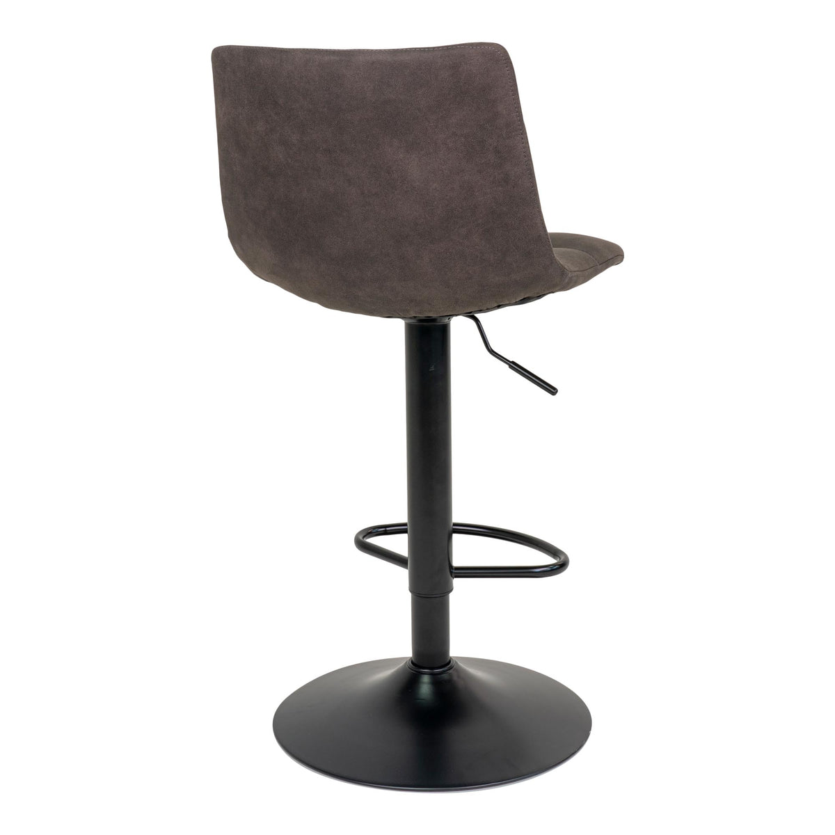 Middelfart barstol mikrofiber mørk grå med sorte ben