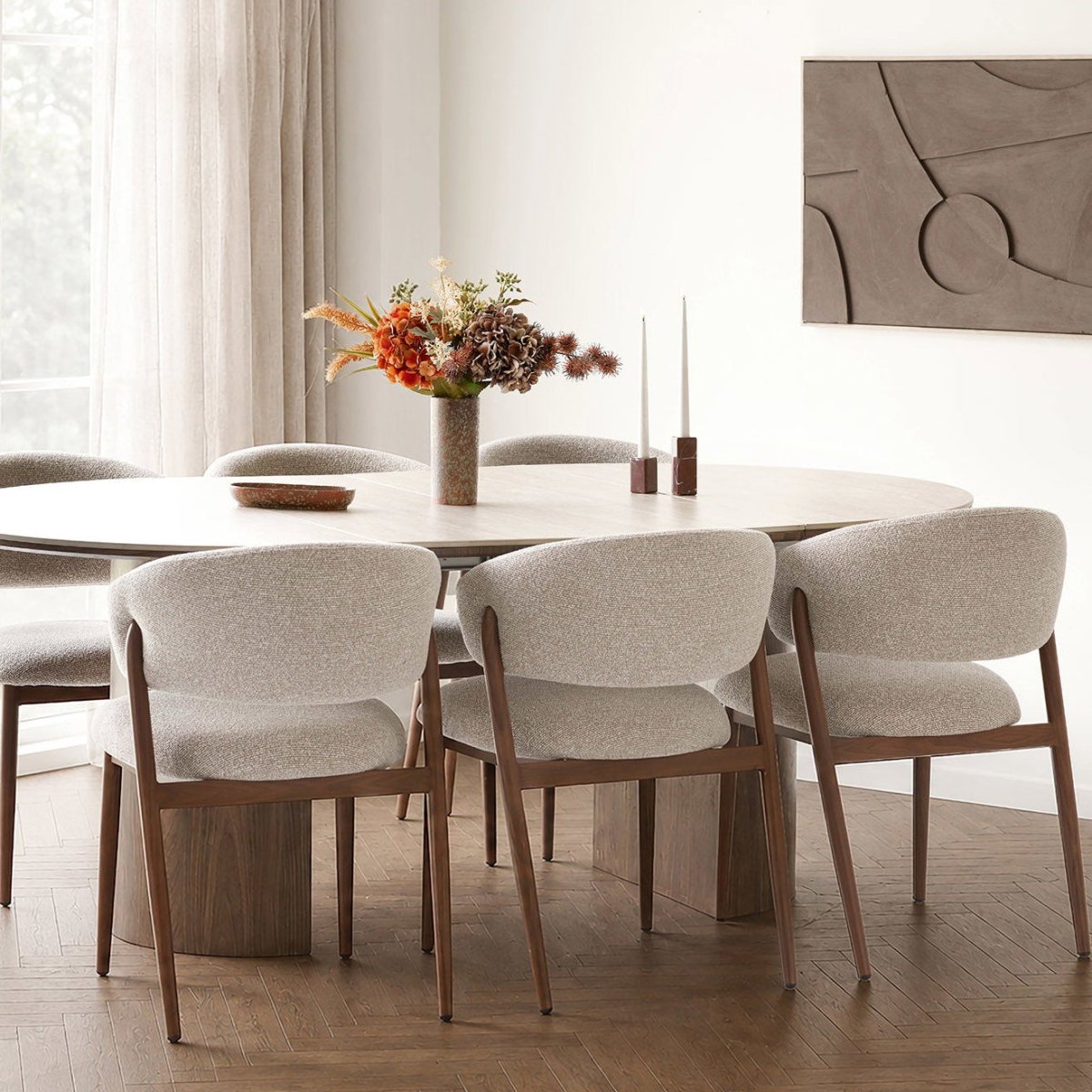 2-pk Cavi spisestol sand/valnøttfarget