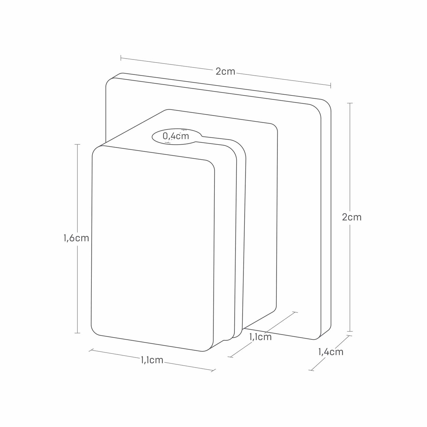 Hvit kabelorganisator med magnetisk feste til skrivebord og nattbord
