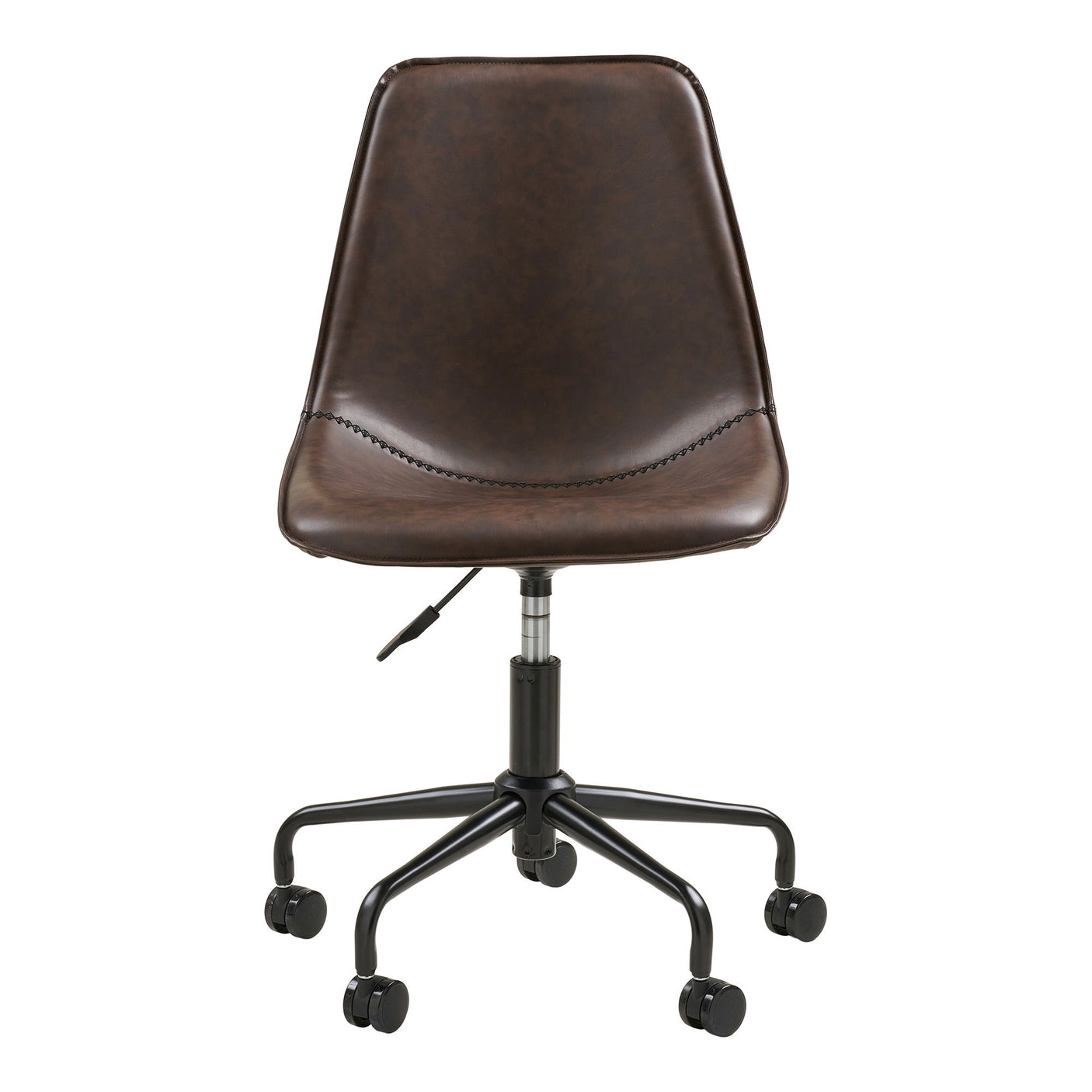 House Nordic Monaco kontorstol i brun PU-lær med sort metallramme – ergonomisk og justerbar.