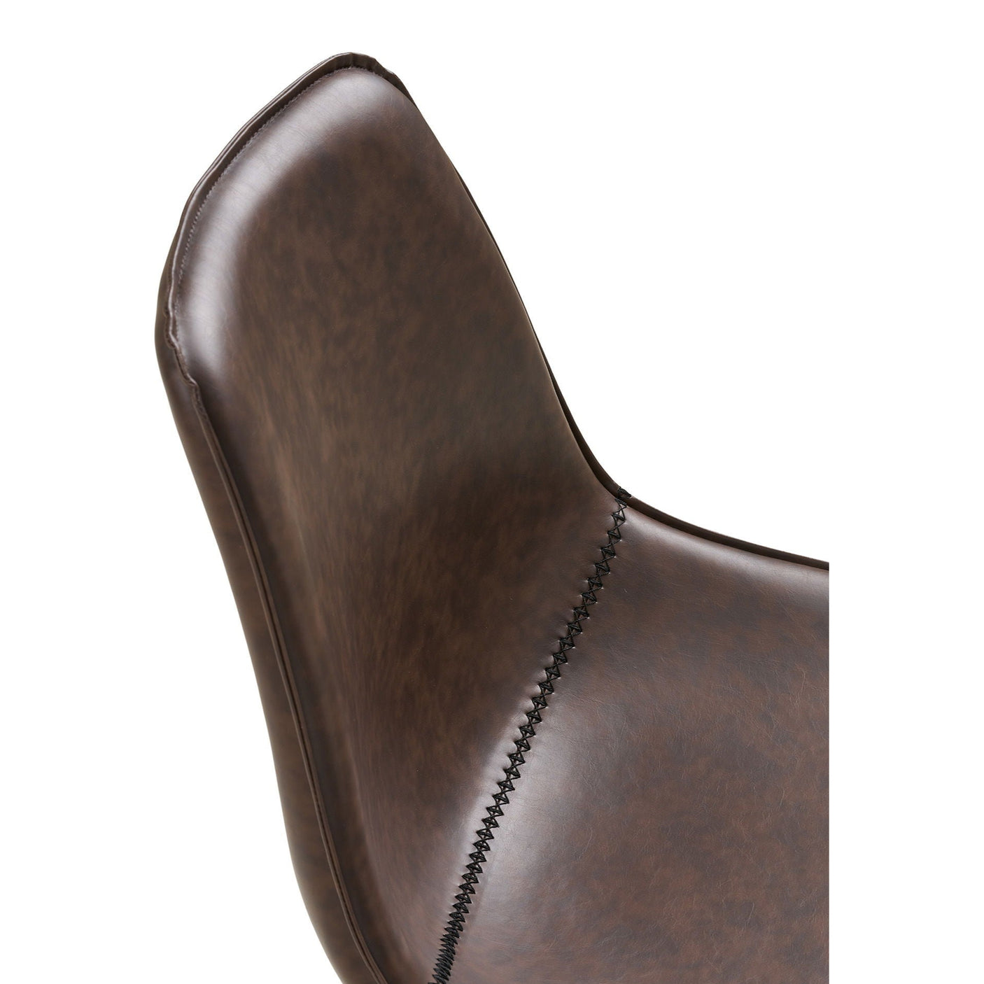 Detaljbilde av House Nordic Monaco kontorstol – slitesterkt brun PU-skinn og ergonomisk design.