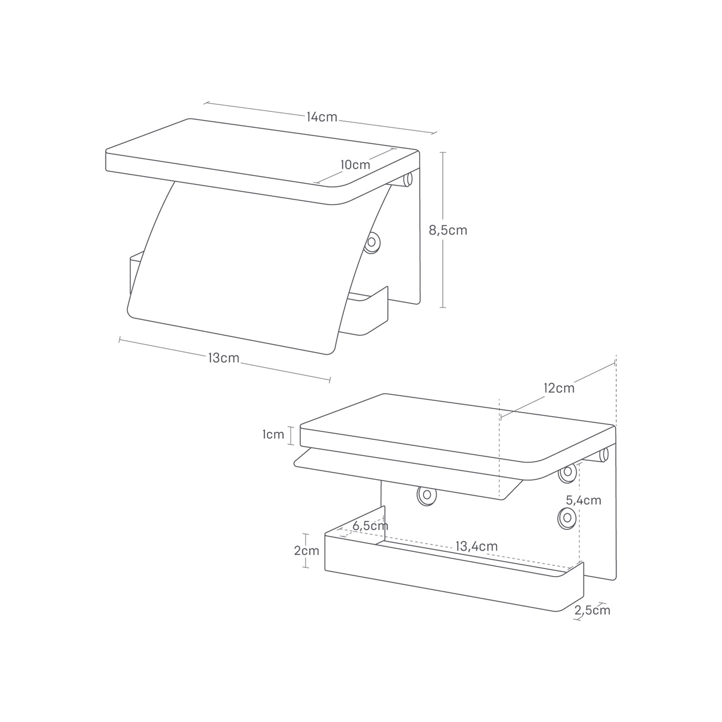 Moderne toalettpapirholder i sort finish – perfekt for stilrene og funksjonelle baderom.