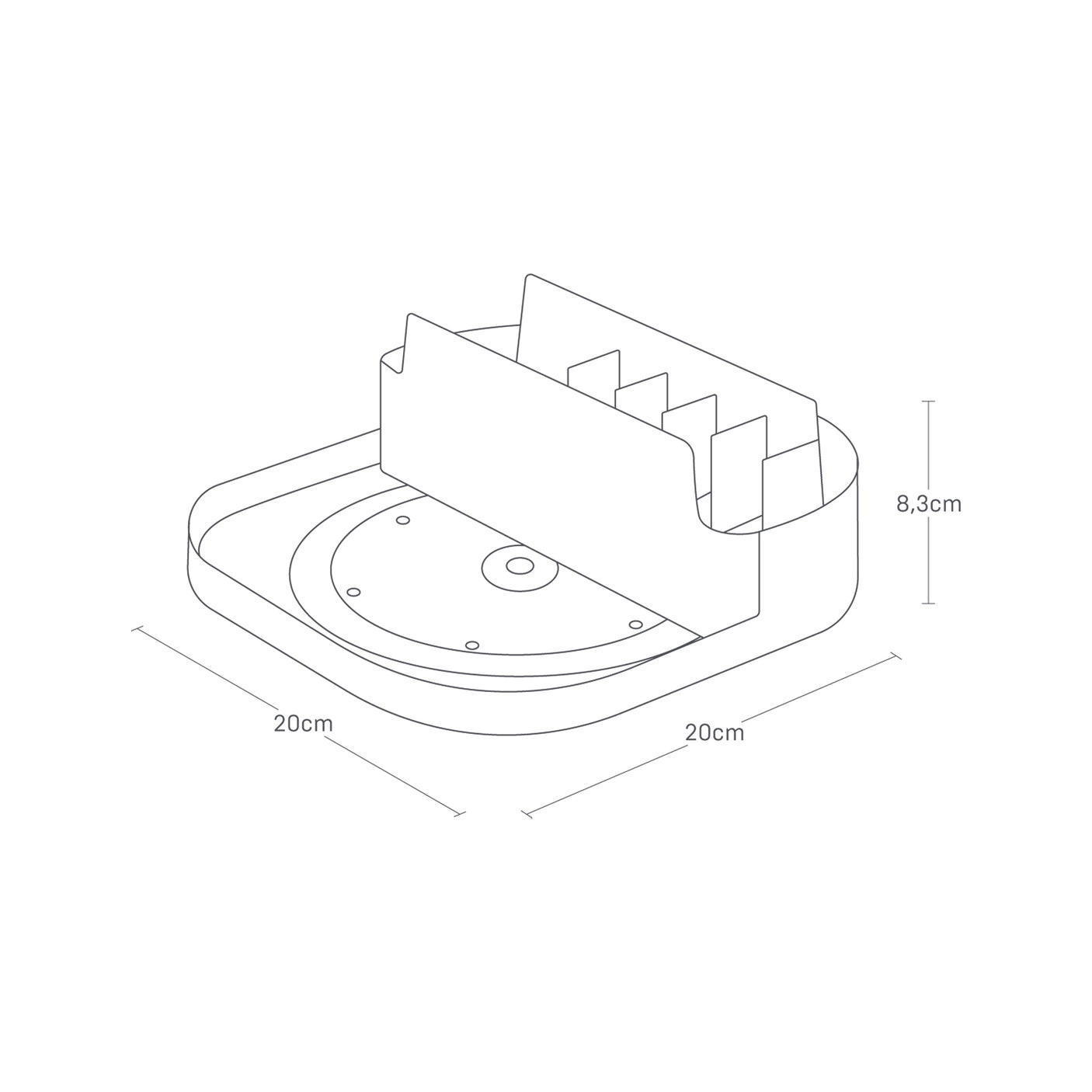 Kvadratisk snurrebrett med inndeling