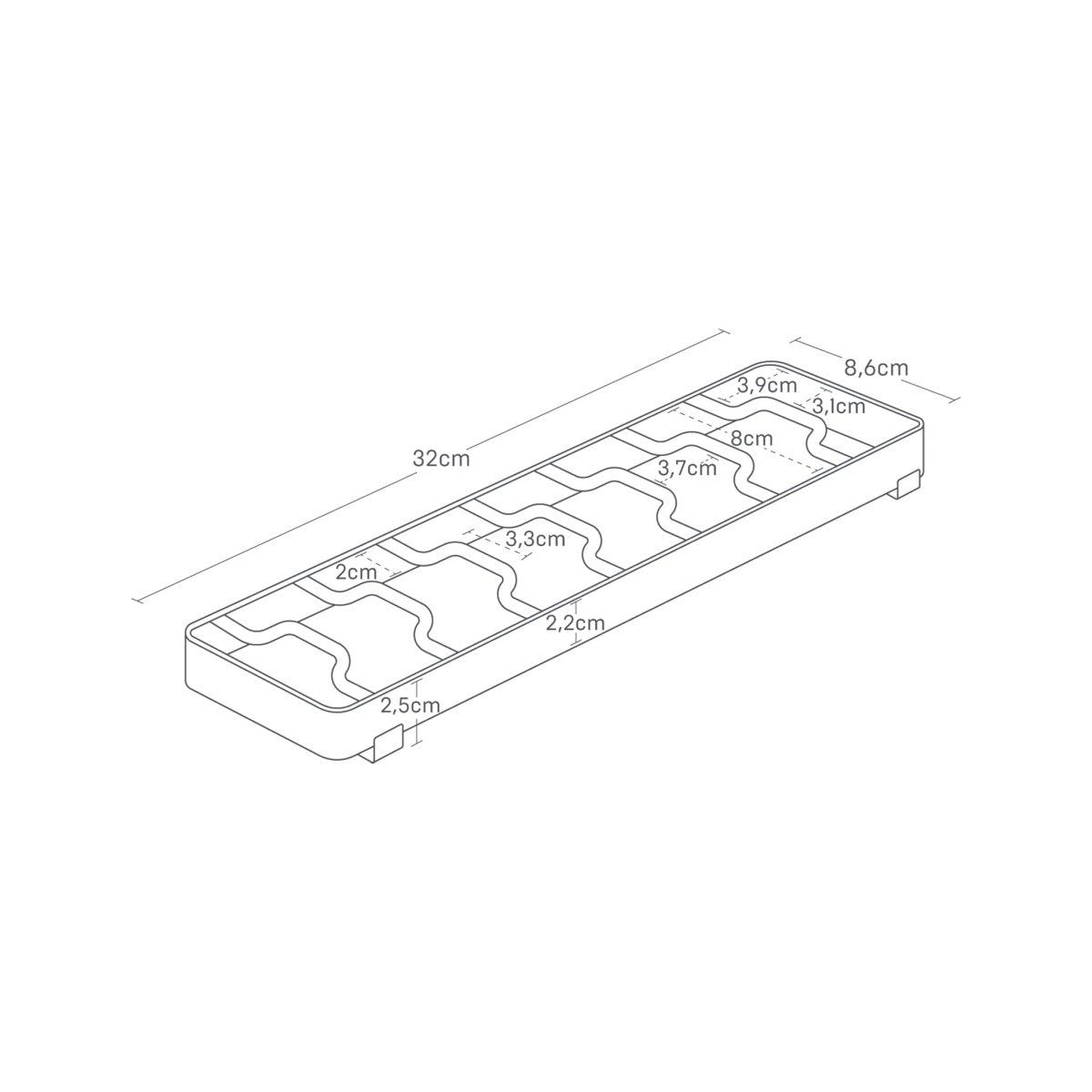 Skålstativ liten hvit 32 x 8,6 cm - Lindas Dekor