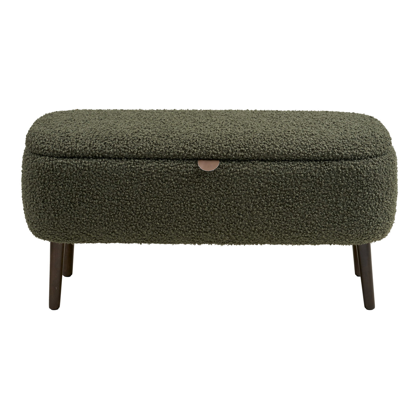 Harlow benk med oppbevaring teddy grønn 95x37x45 cm - bilde 2