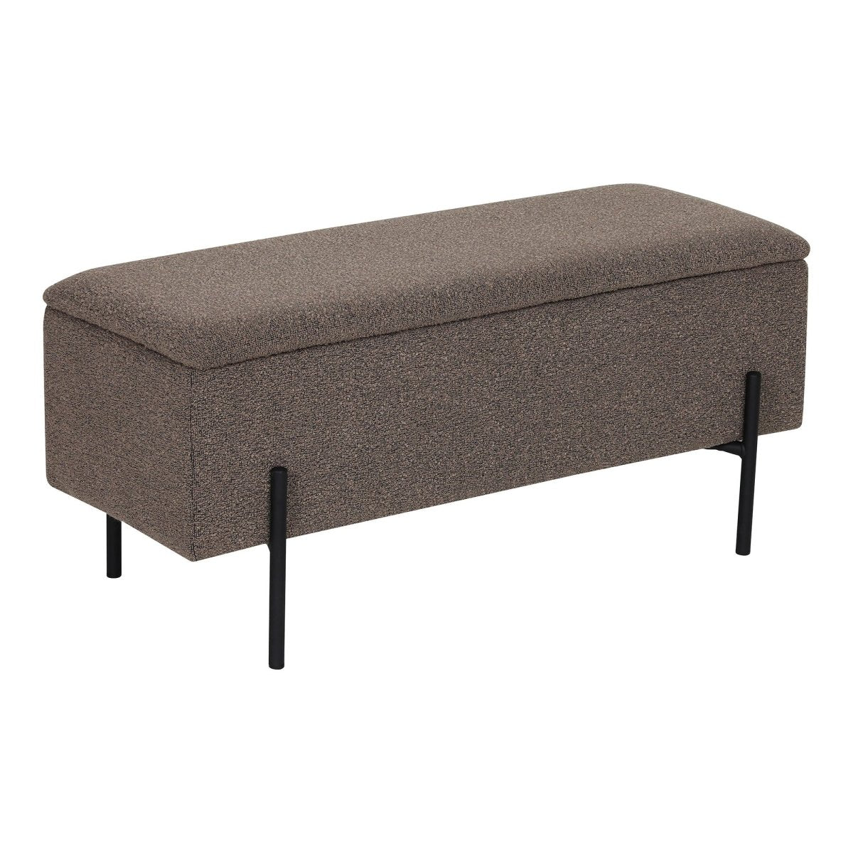 Watford benk med oppbevaring, boulcé brun 95 x 36,5 x 34 cm - Lindas Dekor