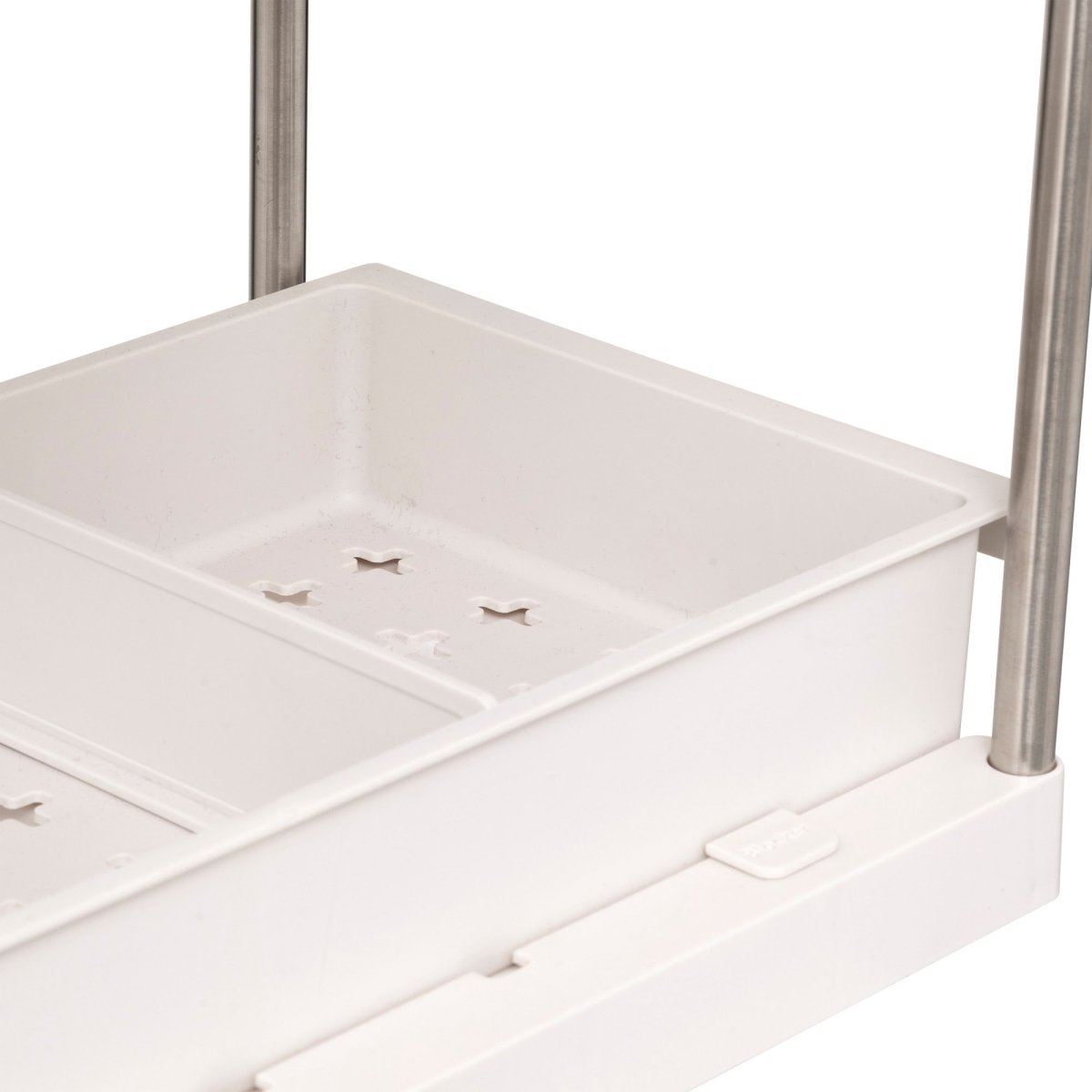 Uttrekkbar skaporganiser 2 etasjer beige 34 cm, organiseren i et skap