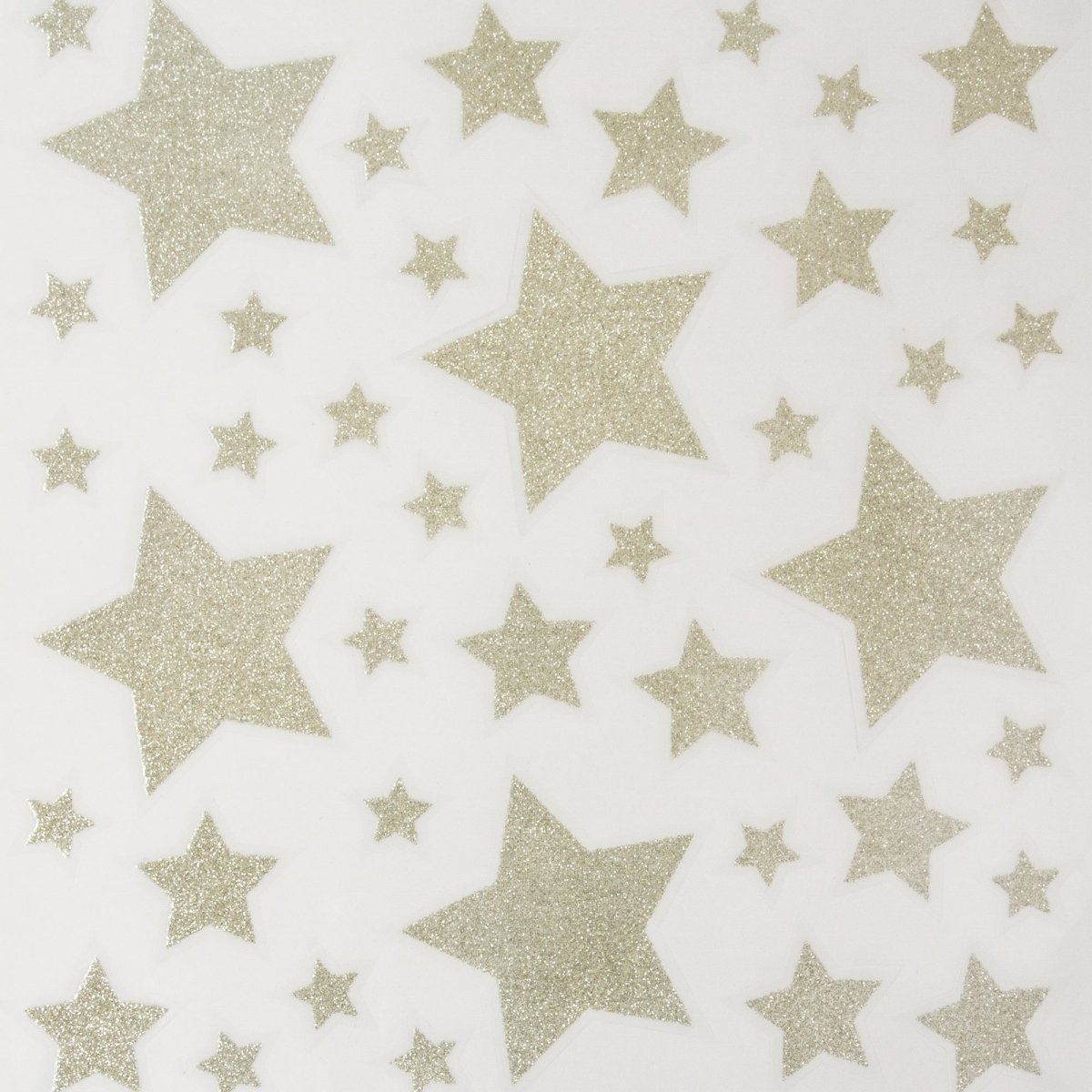 Vinduspynt stjerner med glitter champagne og rød 2-pk 30 x 32 cm, ark med champagnefargede stjerner