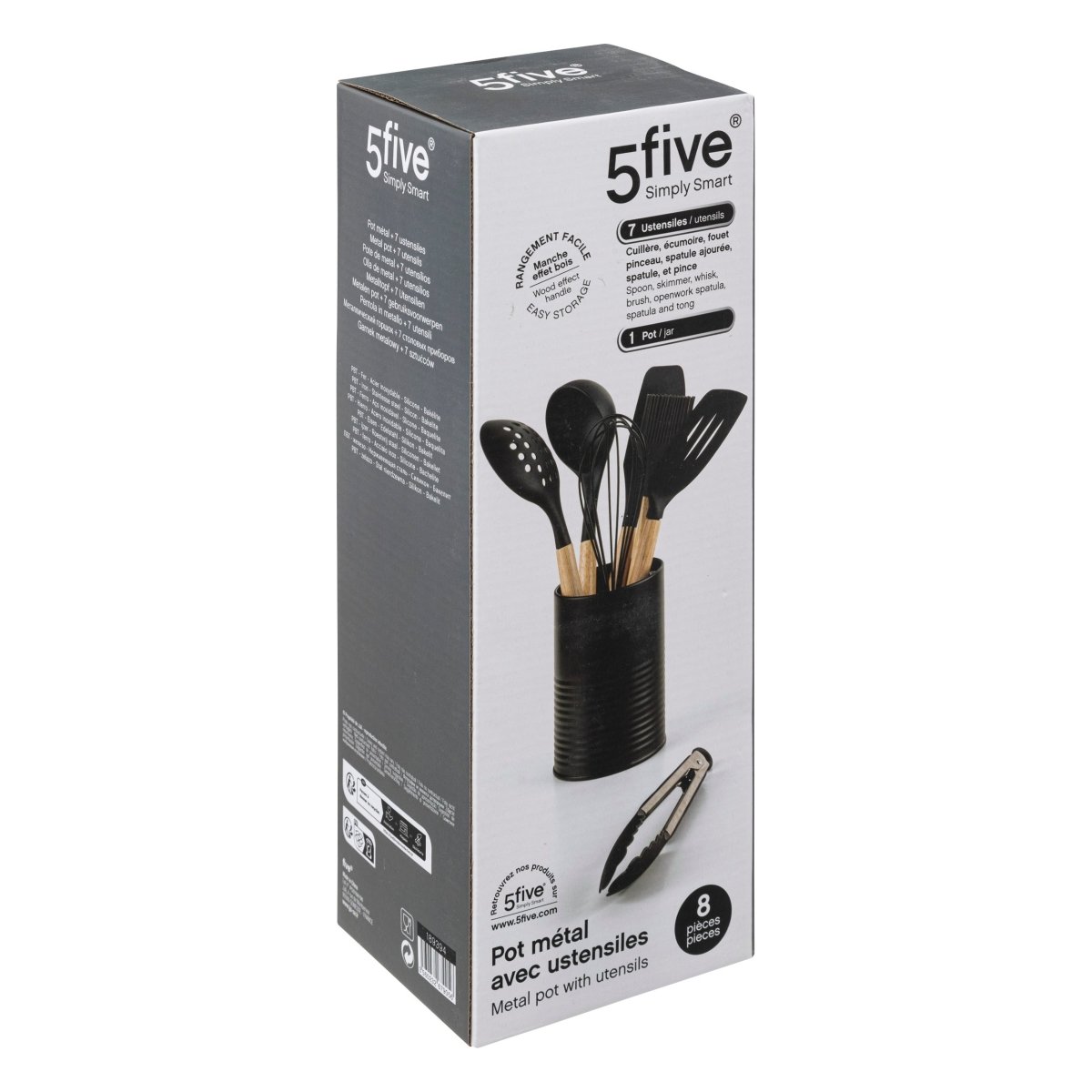 Kökredskap med träskaft och hållare från 5Five Simply Smart i originalförpackning