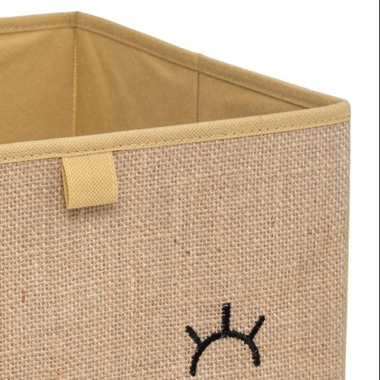 Oppbevaringsboks bamse brun 29 x 29 cm, boksen med bamseansikt