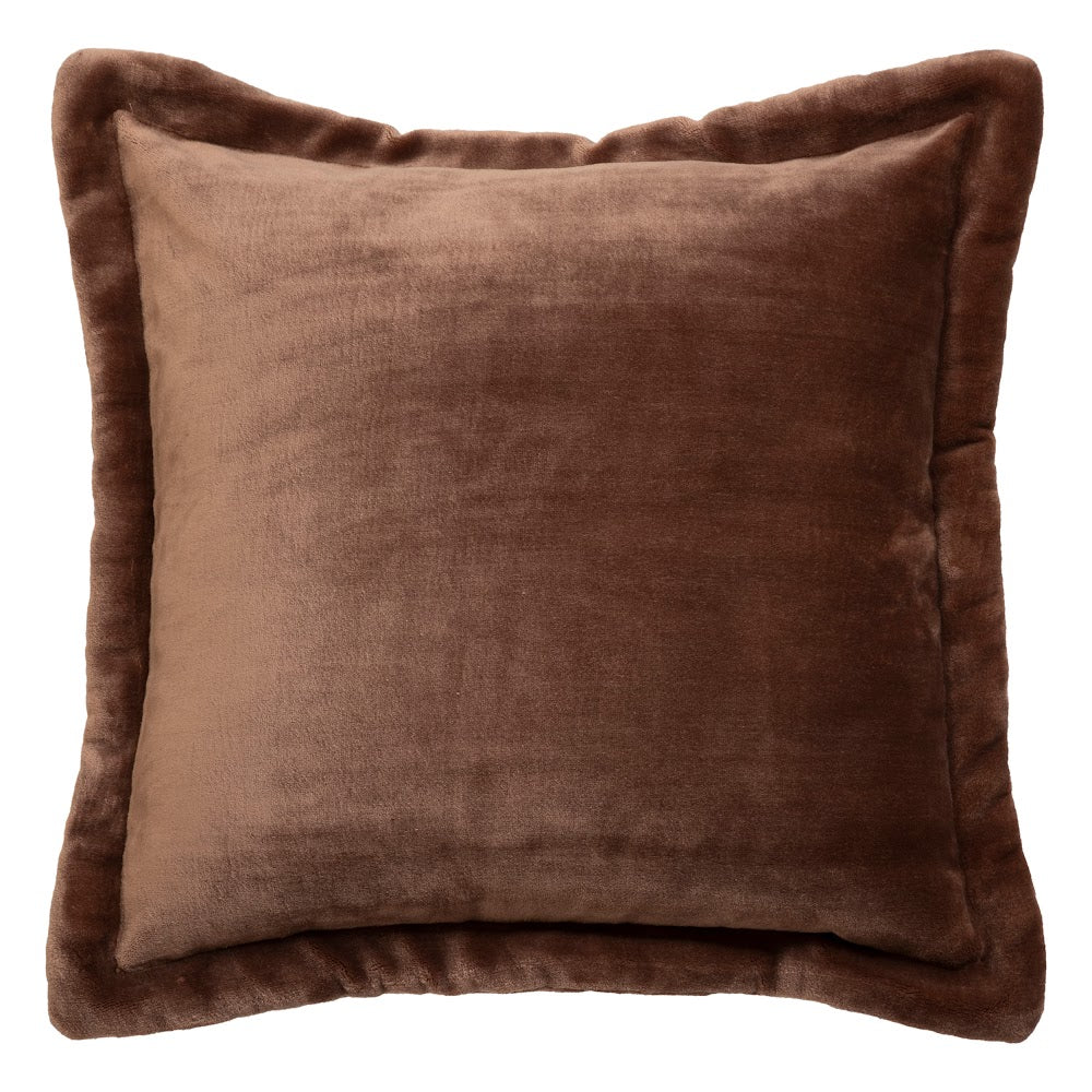 Myk flanellpute i rolig brun, 53 x 53 cm