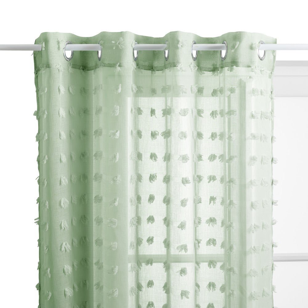 Lily transparent gardin i celadongrønn, 140 x 240 cm