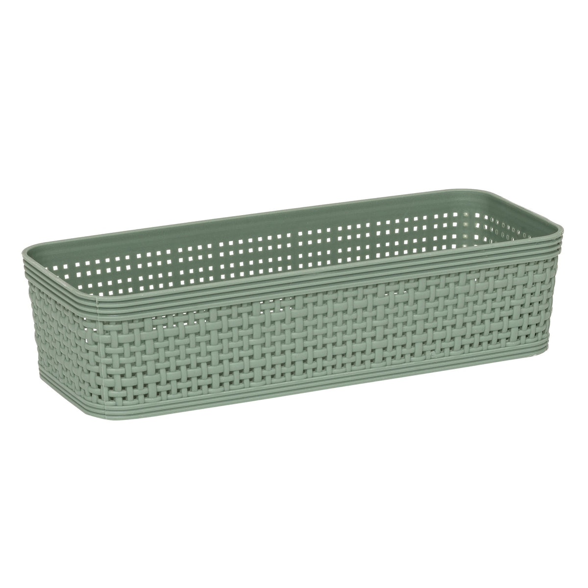 10-pk organiseringskurver Boxy grå og grønn, liten grønn kurv