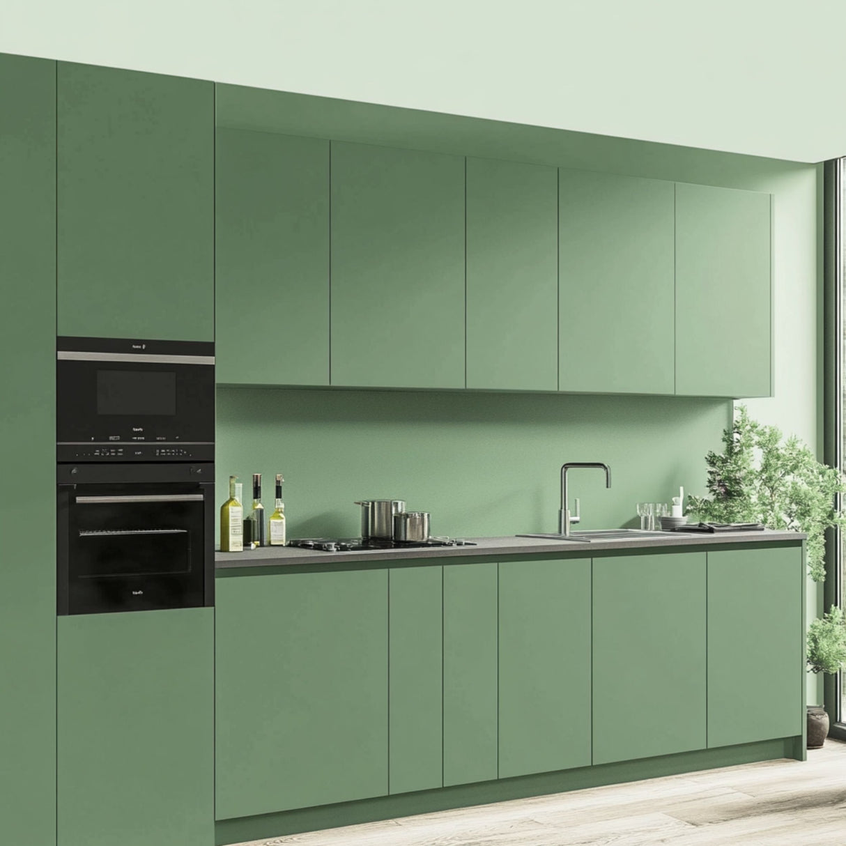 Vareprøve: Uni matt jade green kontaktplast