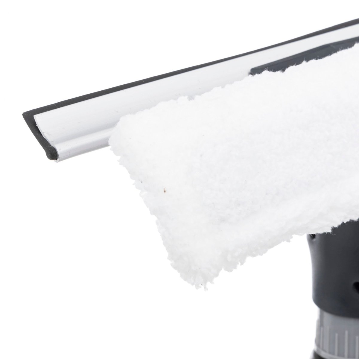 Vinduspusser med sprayflaske og 2 mopper, gummiskrape og mopp