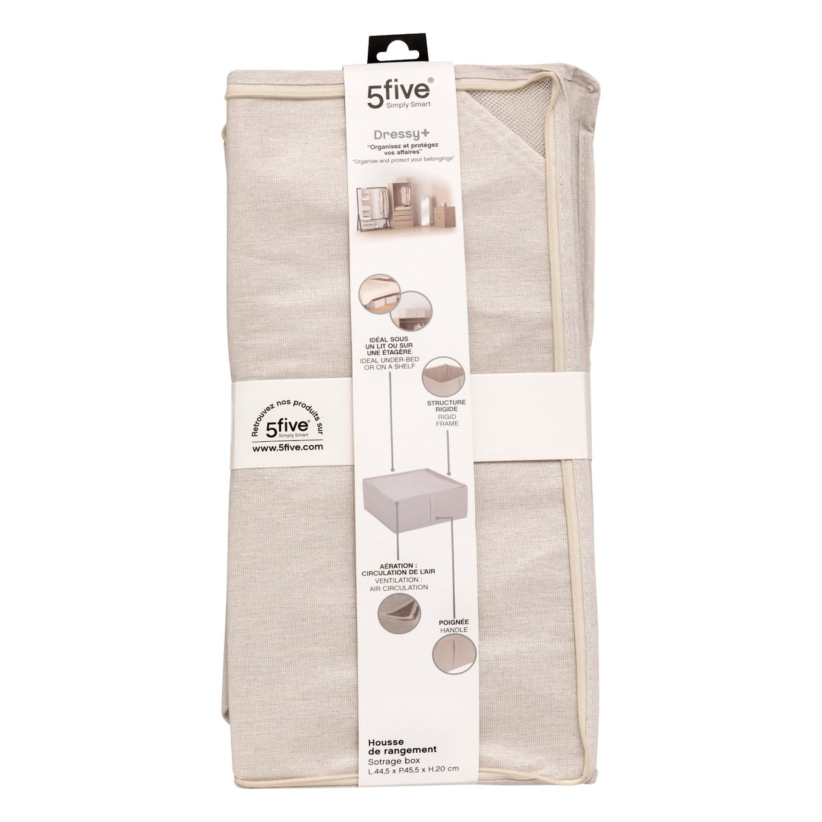 5five Simply Smart Dressy+ stiv oppbevaringsboks beige i original emballasje