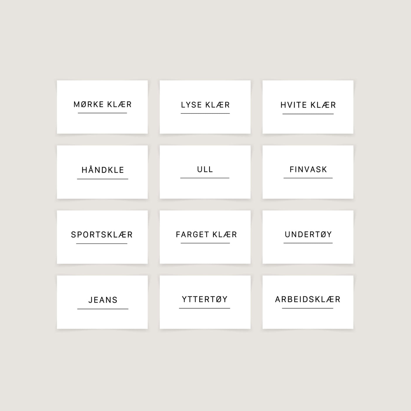 12-pk Etiketter klesvask