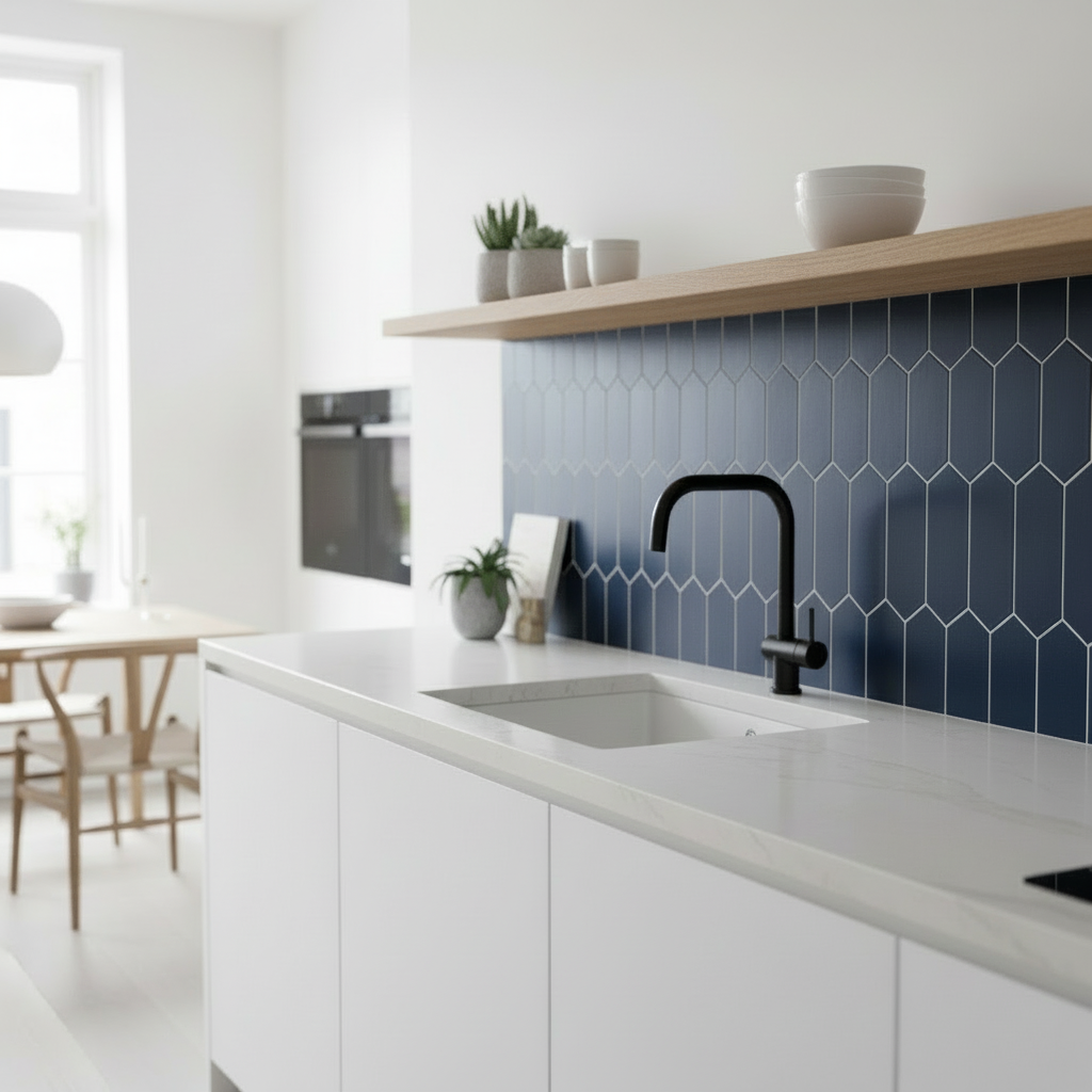 Mathilde Mørkeblå selvklebende fliser