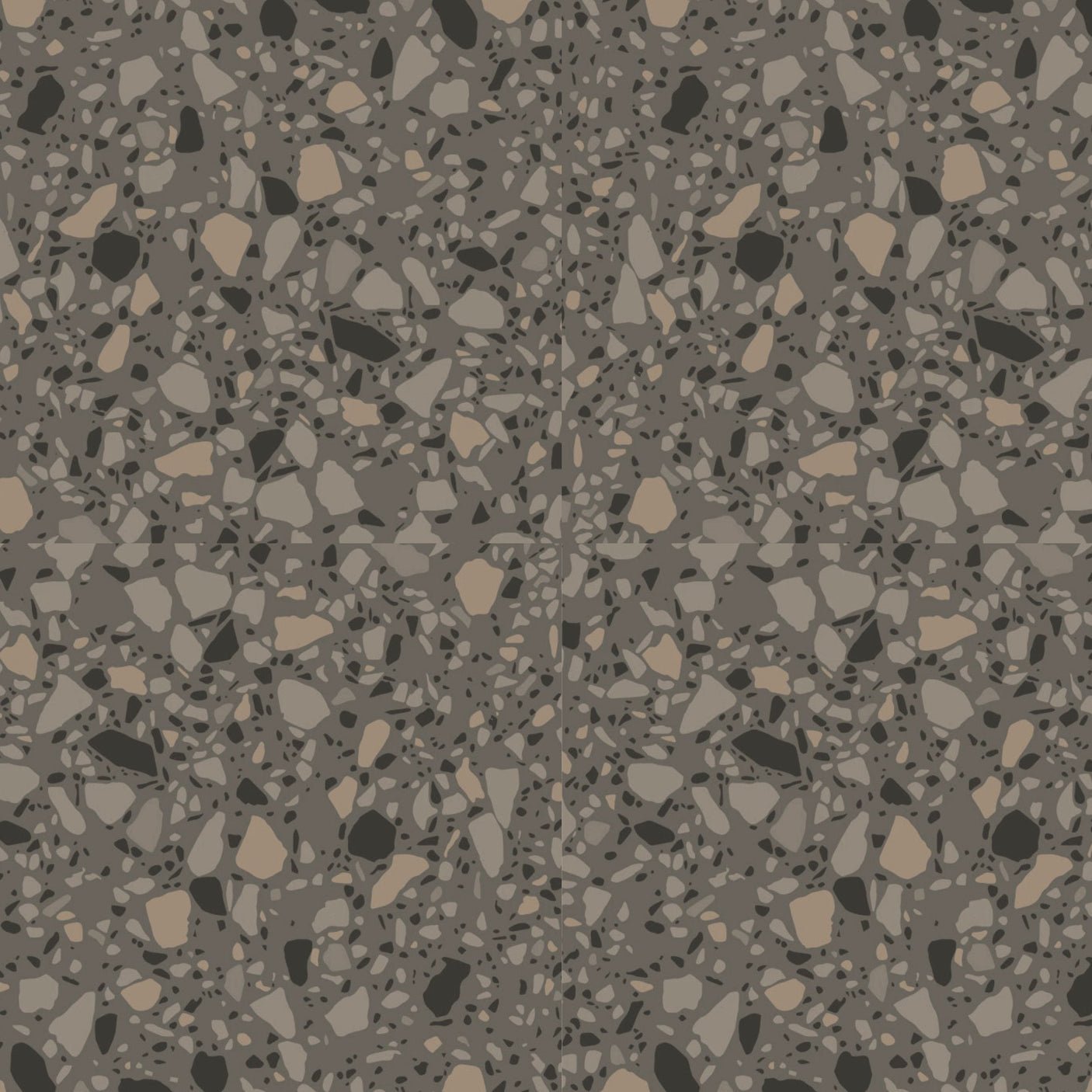Clemont terrazzo selvklebende fliser imiterer terrazzo fliser i et beige og mørkegrått design. Den passer godt til å fornye gang eller gulv.