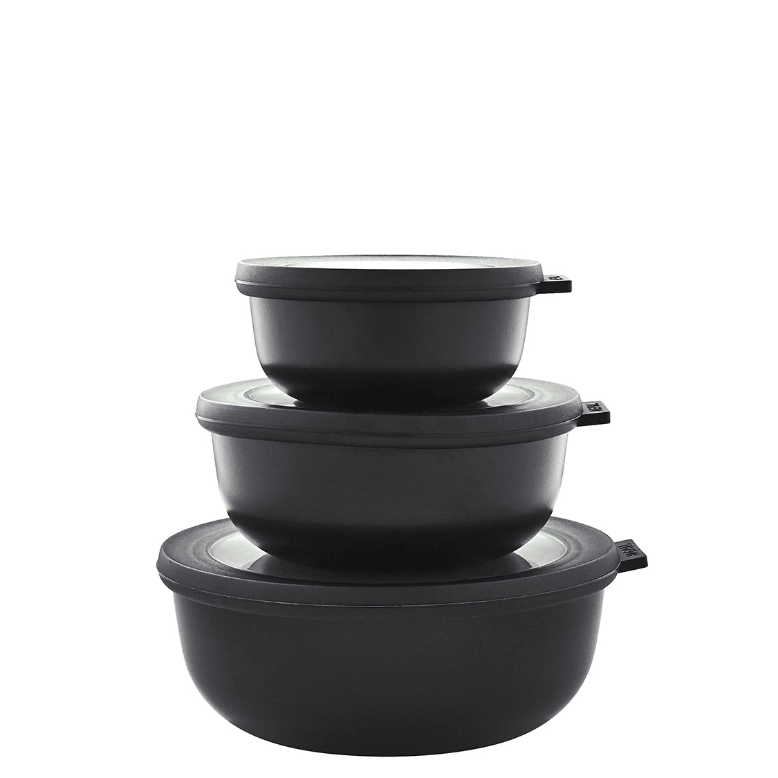 3 - pk bollesett lav med lokk sort - Lindas Dekor
