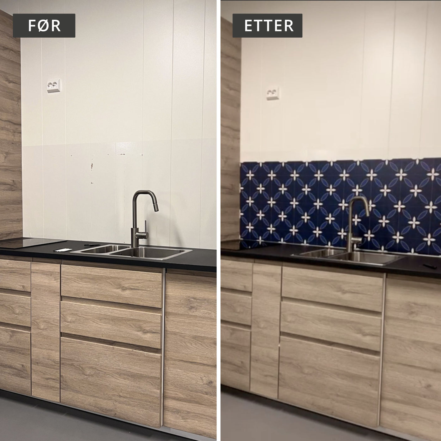 Classic Navy selvklebende backsplash