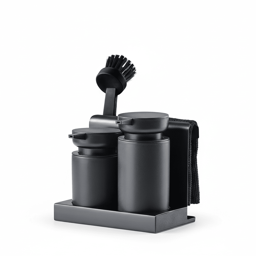 Oppvasksett DIISH sort 17 cm, 5 deler - Lindas Dekor