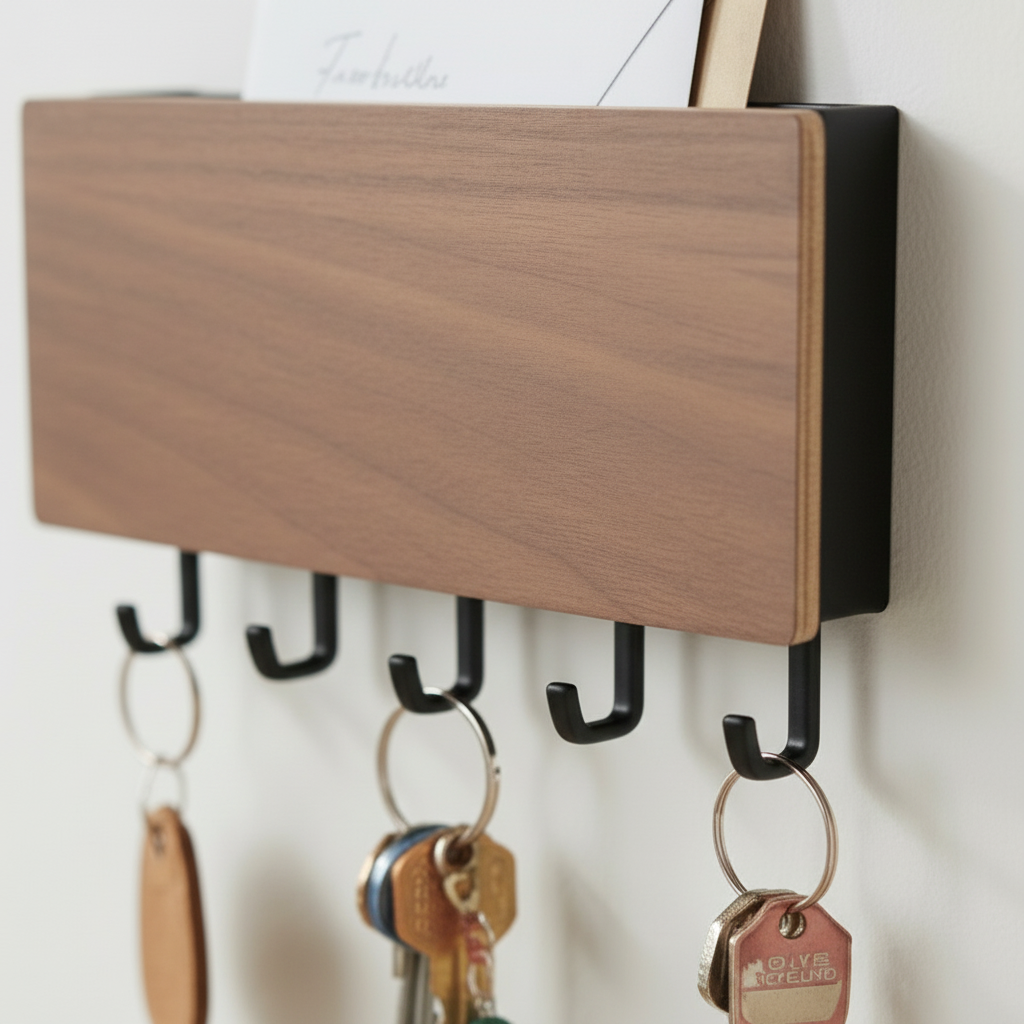 Magnetisk veggmontert nøkkelholder sort