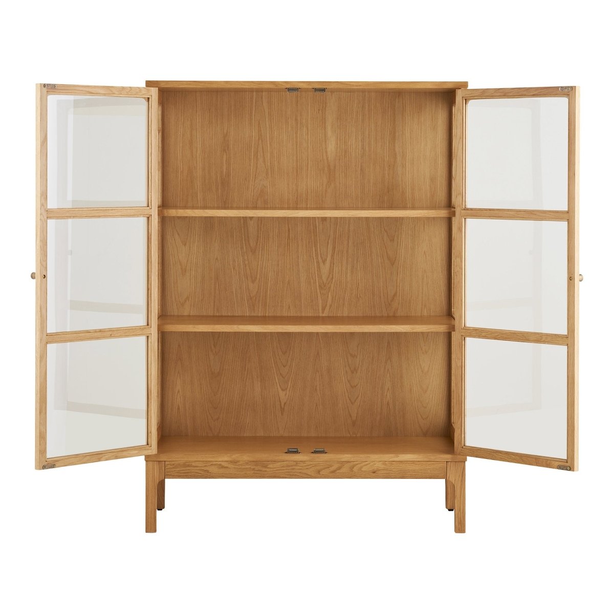 Zamora vitrineskap 2 glassdøre, eg natur, 90x40x126 cm – billede 3