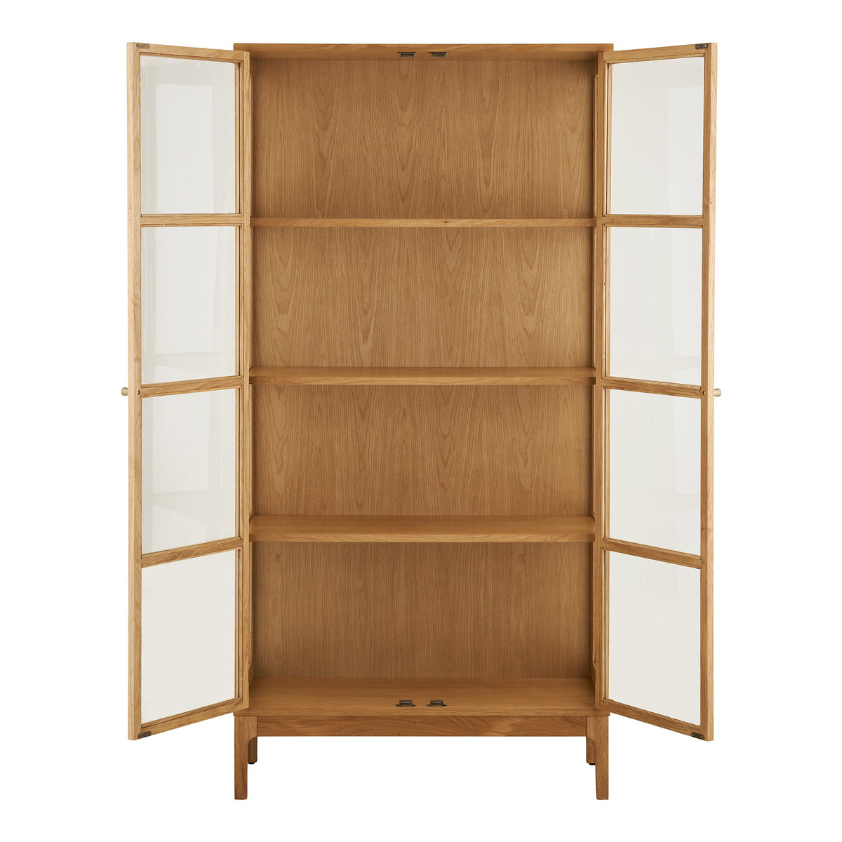Zamora vitrineskab med 2 glassdøre, eg natur, 90x40x180 cm - billede 3