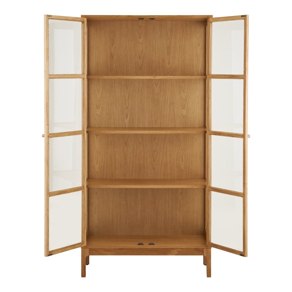 Zamora vitrineskab med 2 glassdøre, eg natur, 90x40x180 cm - billede 3