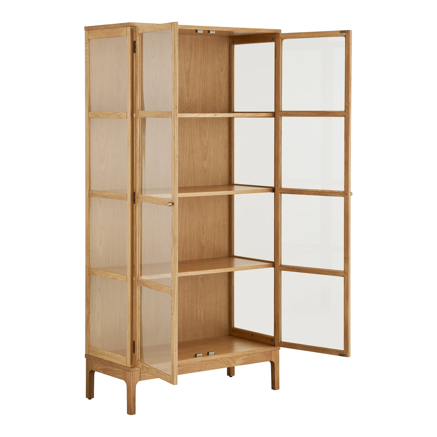 Zamora vitrineskab med 2 glassdøre, eg natur, 90x40x180 cm - billede 4