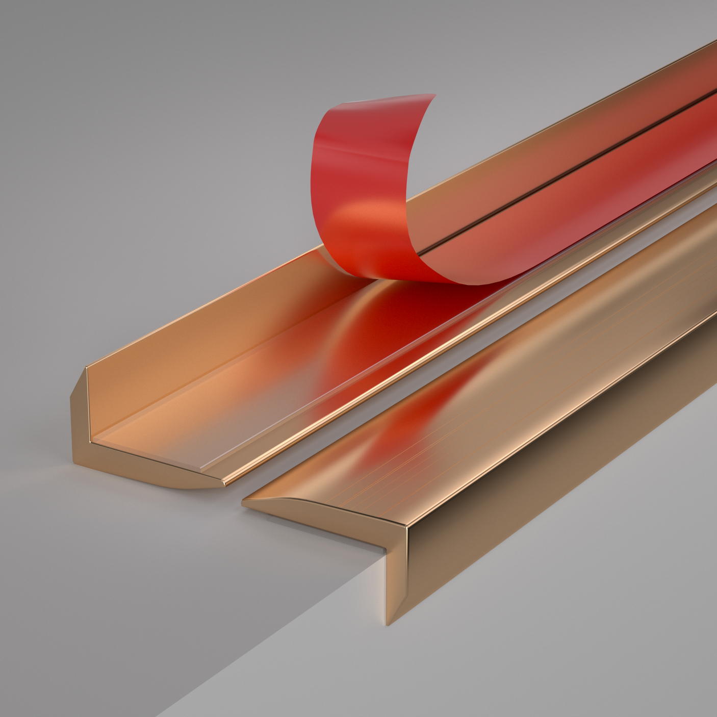 Selvklebende endelist i messing kan festes på kanter og hjørner for å skape en profesjonell avslutning på alle prosjekter med fliser.