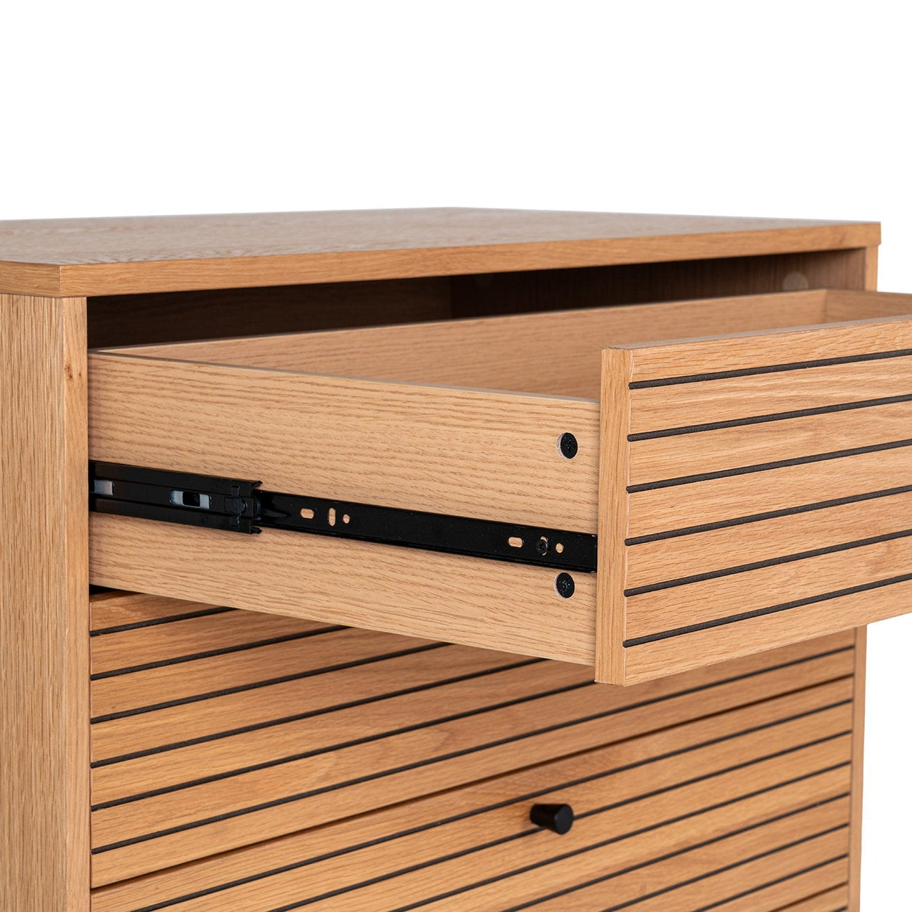 House Nordic Kyoto – kommode i naturfarget eikefiner, 85 cm høy