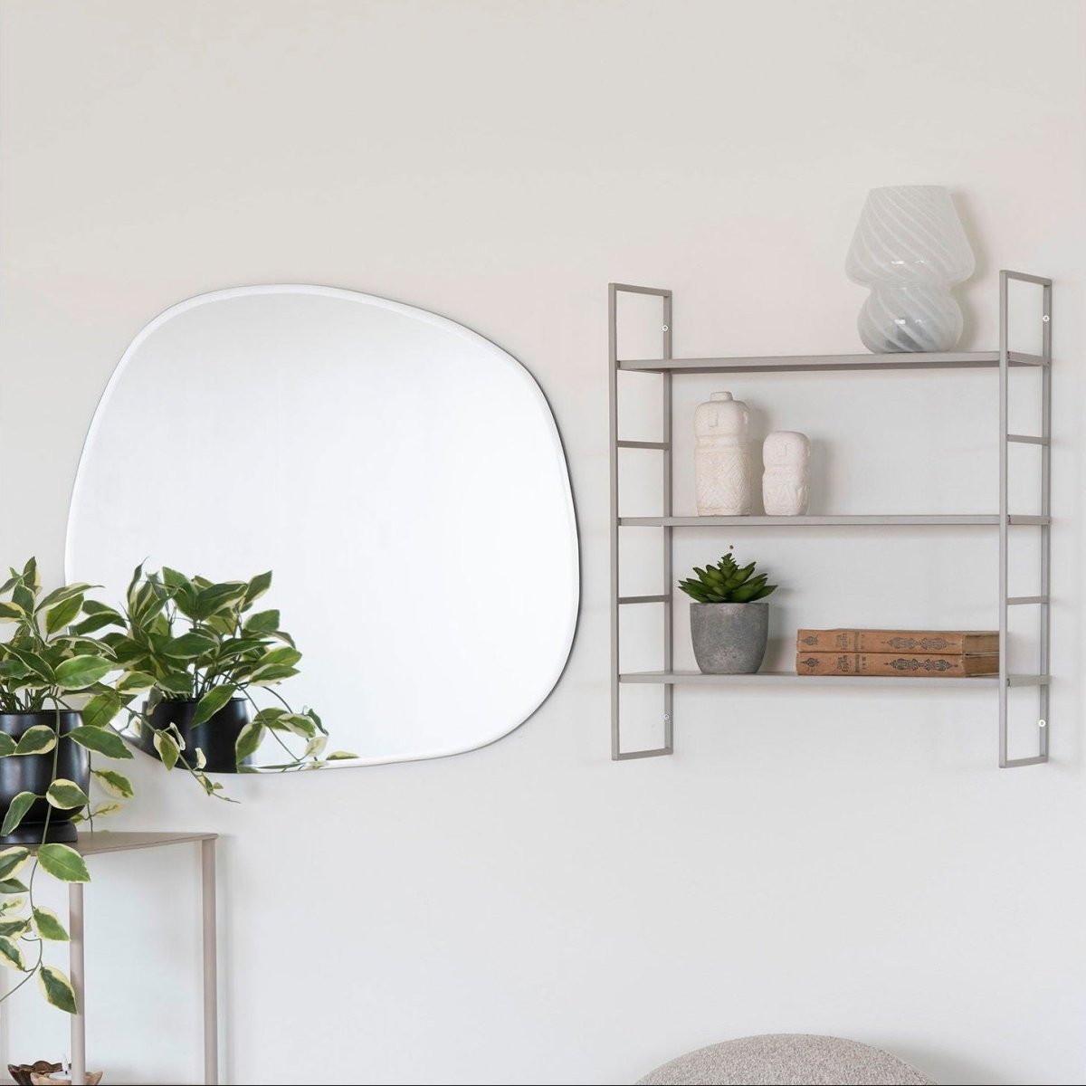 Beja hyller stål kjølig grå 48 x 17 x 55 cm - Lindas Dekor