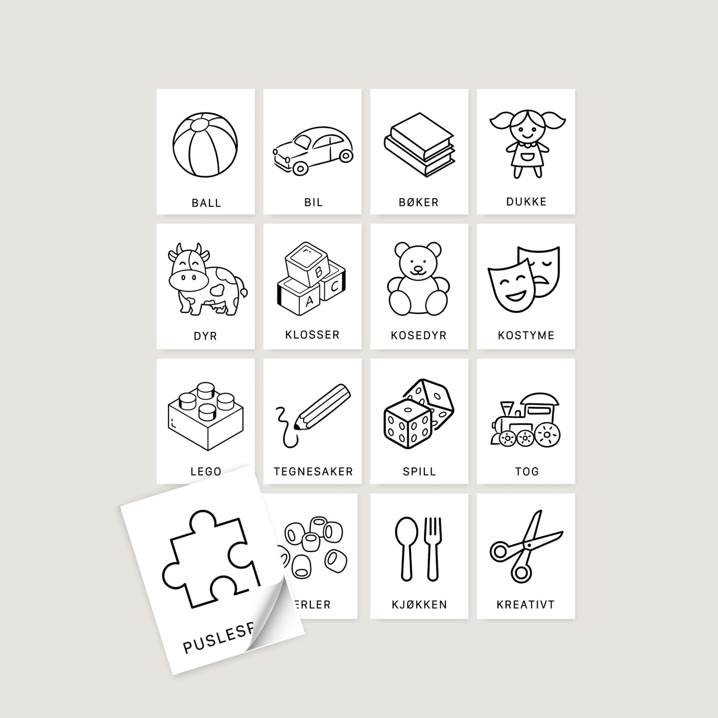 16-pk Etiketter leker