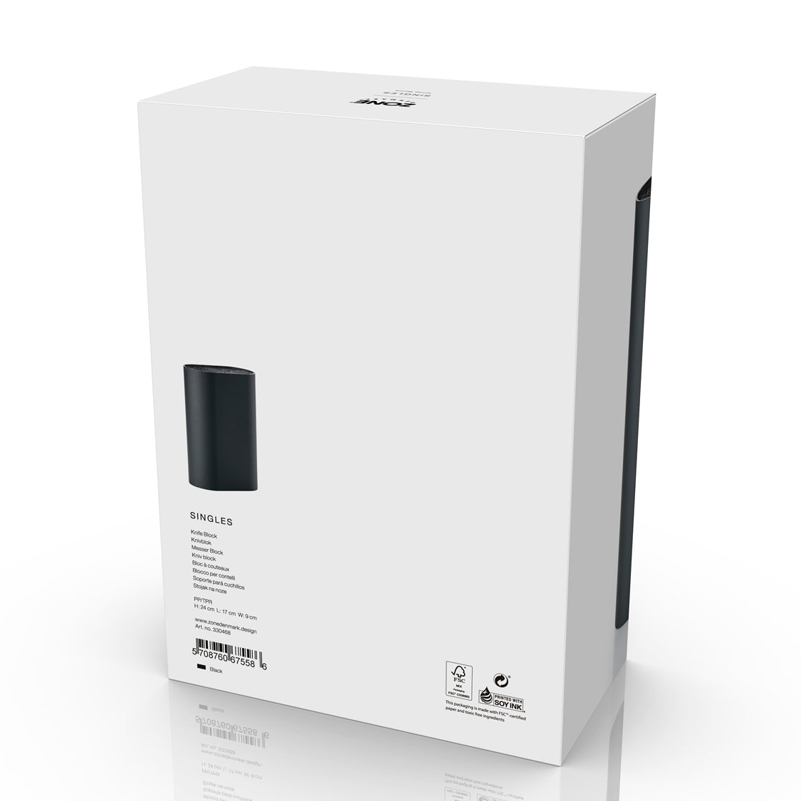 Knivblokk Singles sort 24 cm
