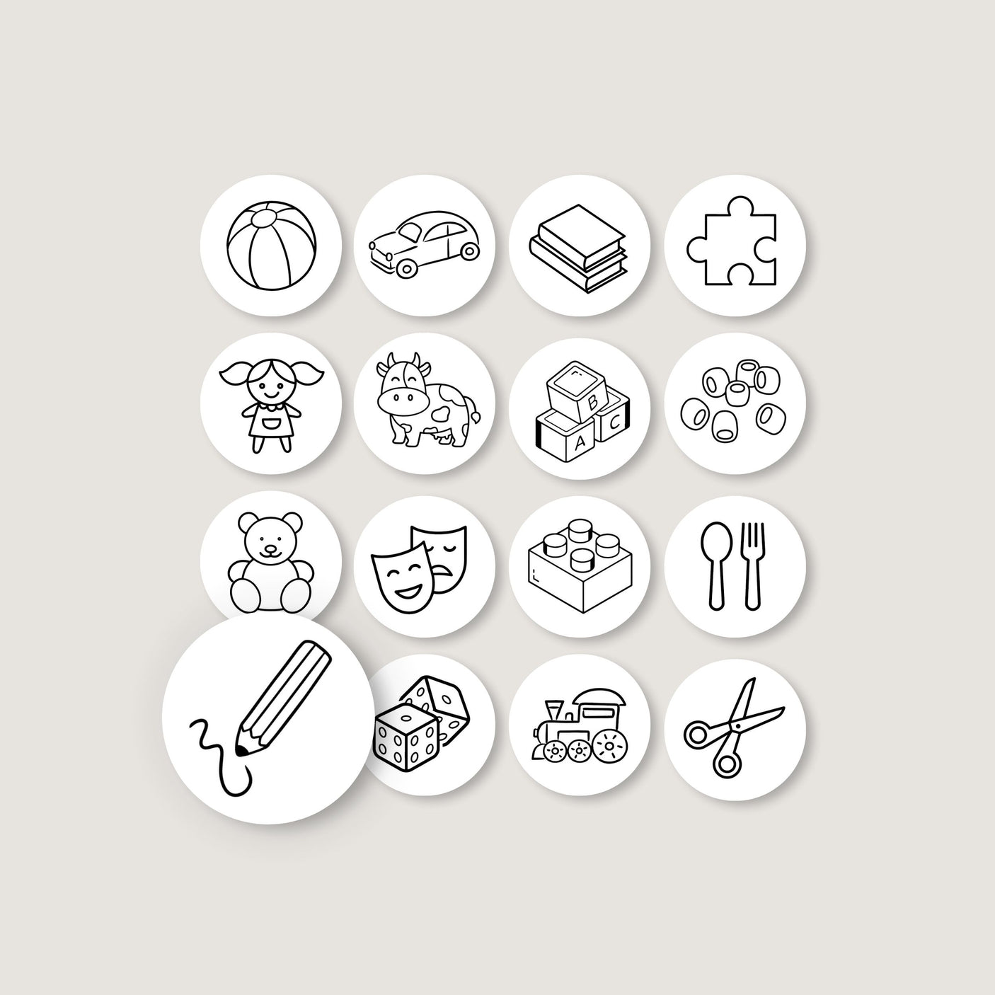 16-pk Etiketter leker, rund