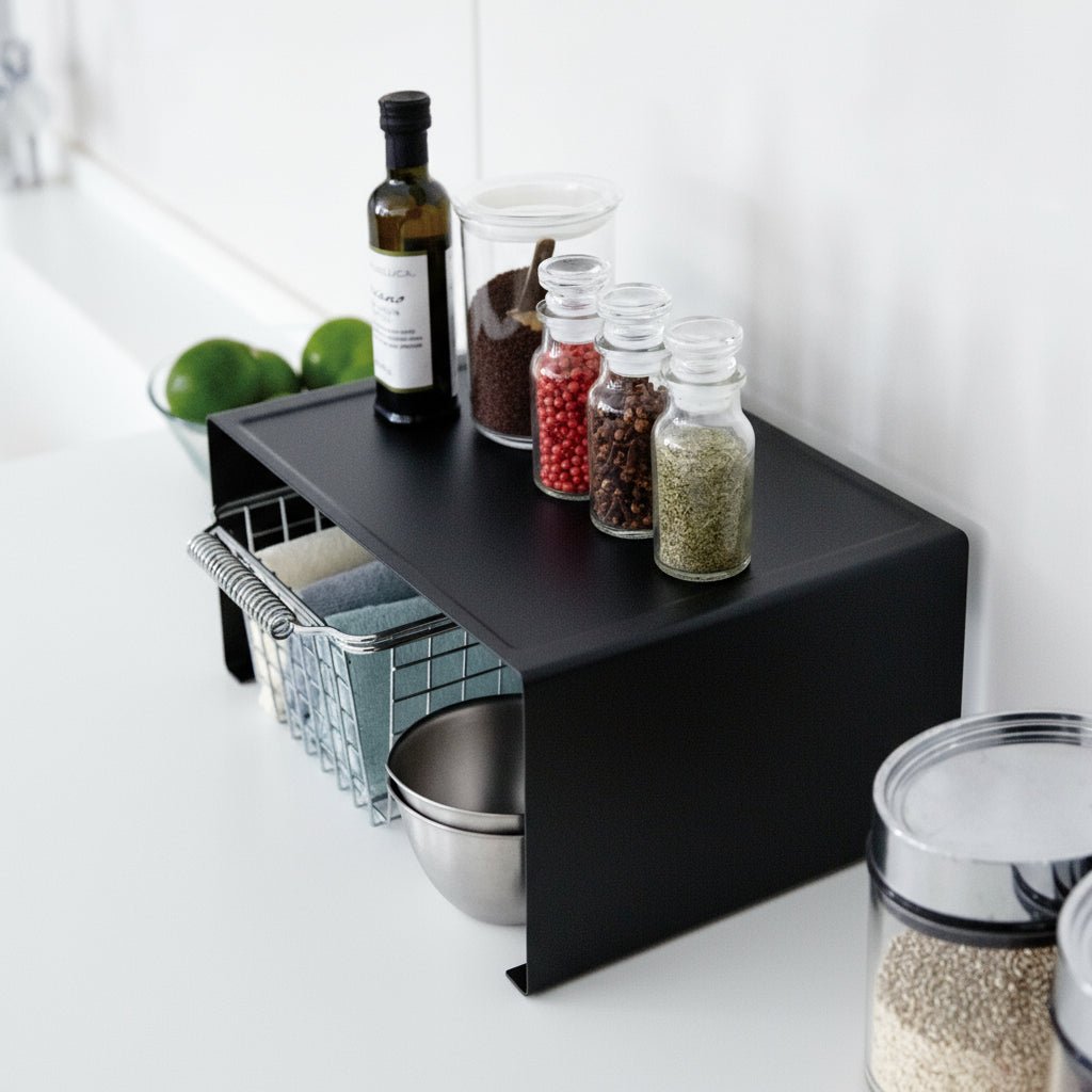 Stabelbar hylle bred sort - Lindas Dekor