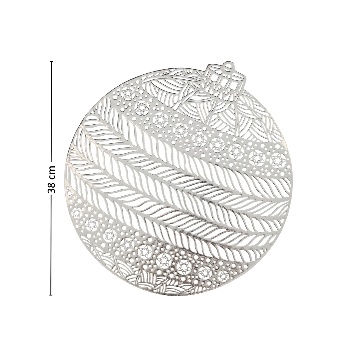 Bordbrikke julekule sølv diameter 38 cm