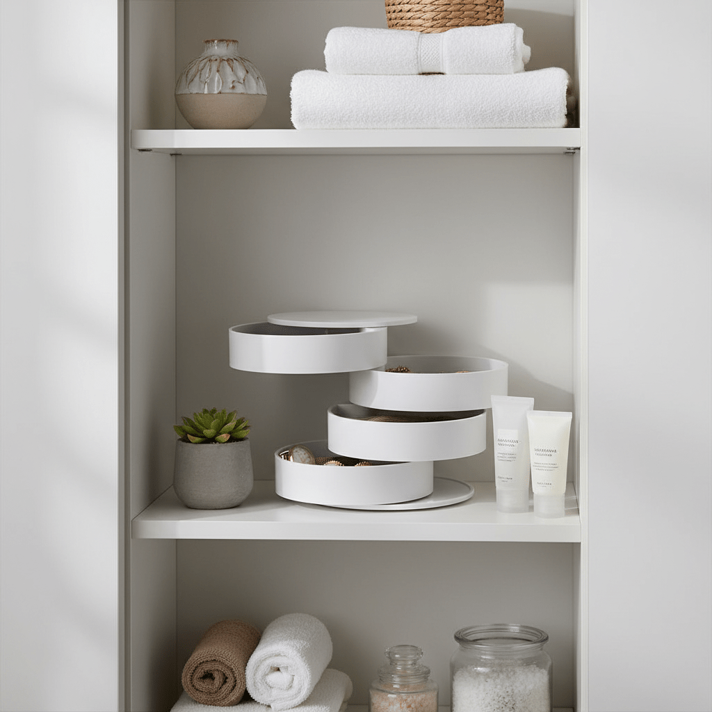 Roterbare smykkebokser hvit 10 x 10 cm - Lindas Dekor