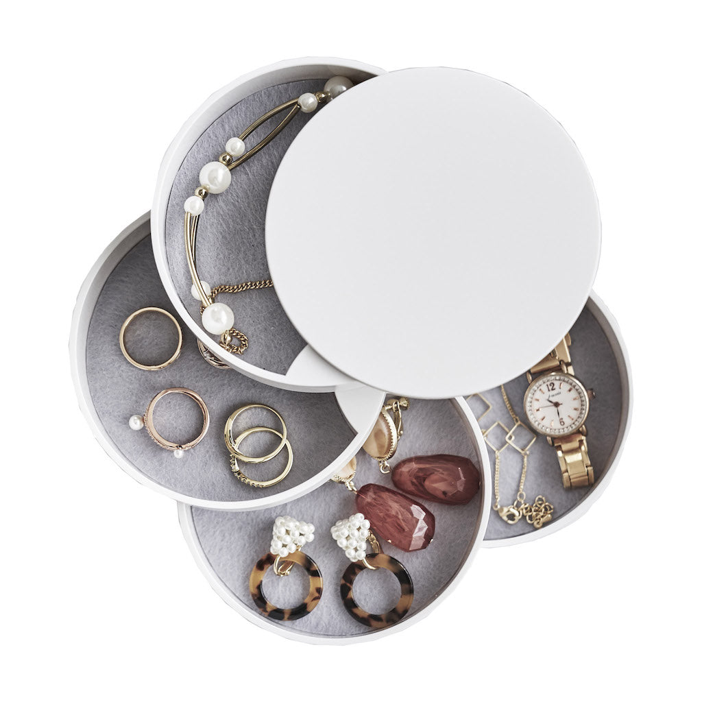 Roterbar smykkebokser hvit