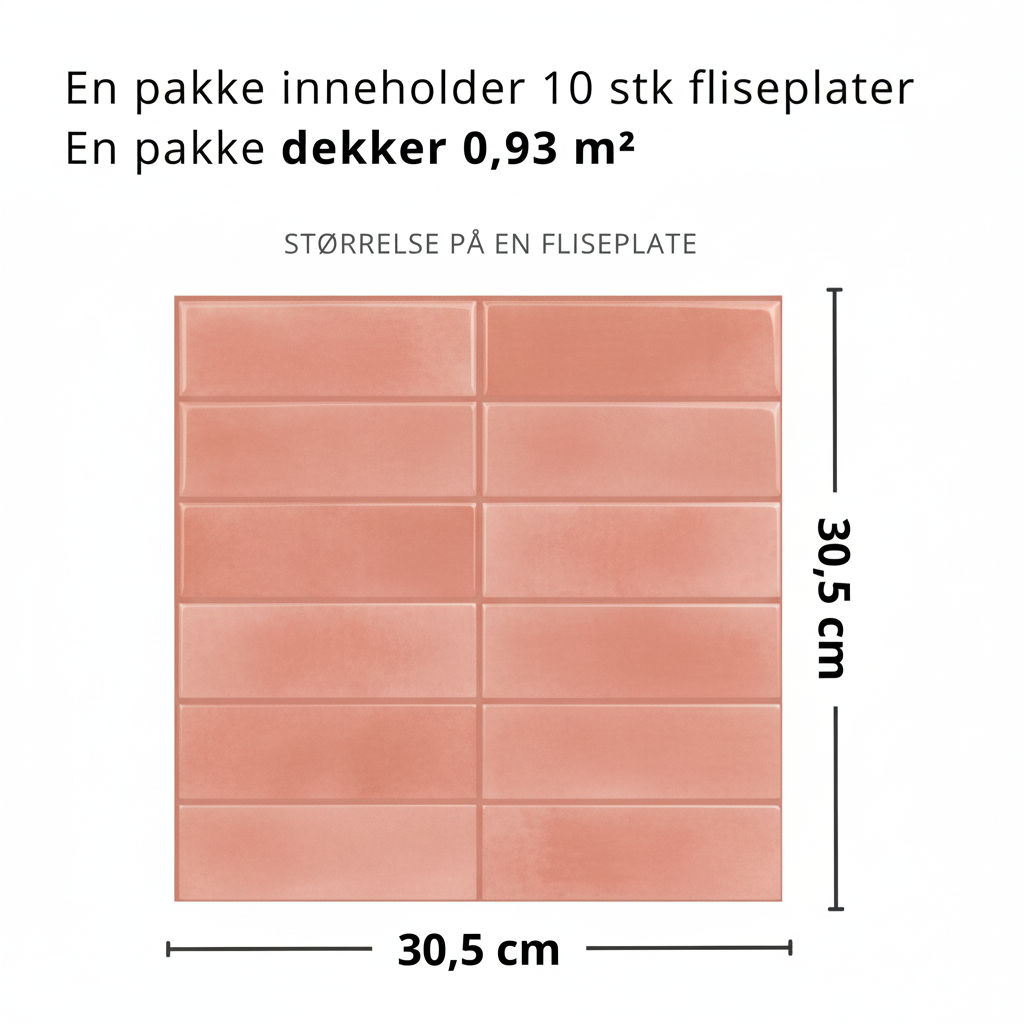 Adelina Rosa selvklebende veggfliser