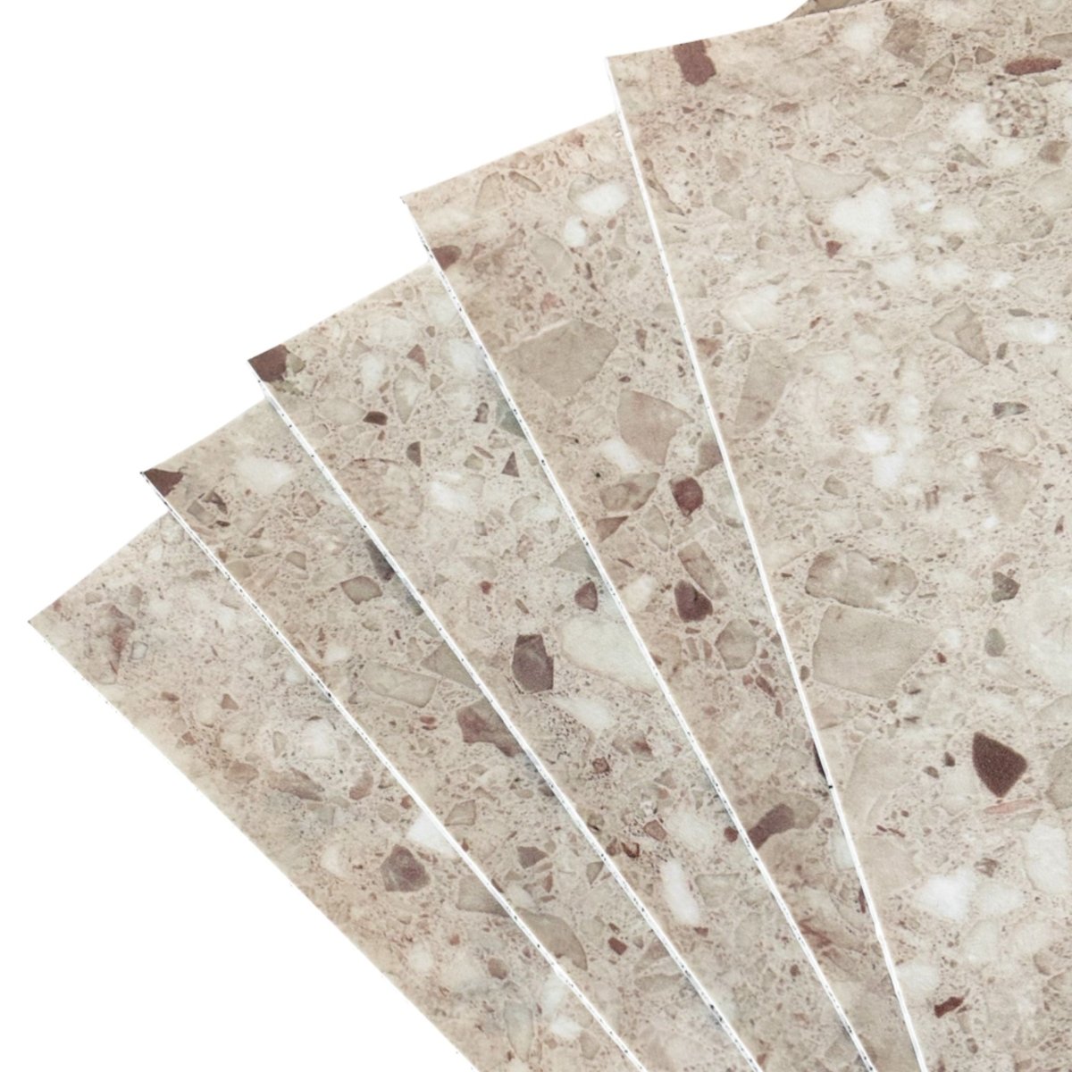 8 - pk Sahara beige selvklebende fliser - Lindas Dekor