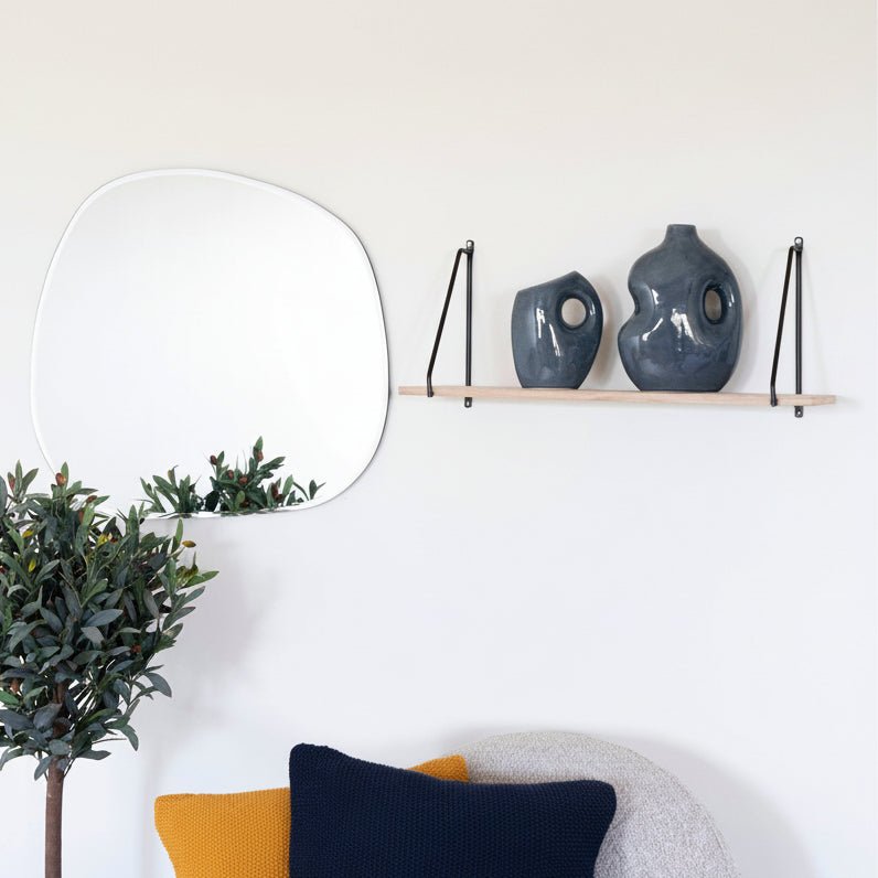 Arnhem vegghylle trehylle sort ramme 65 x 17 cm - Lindas Dekor