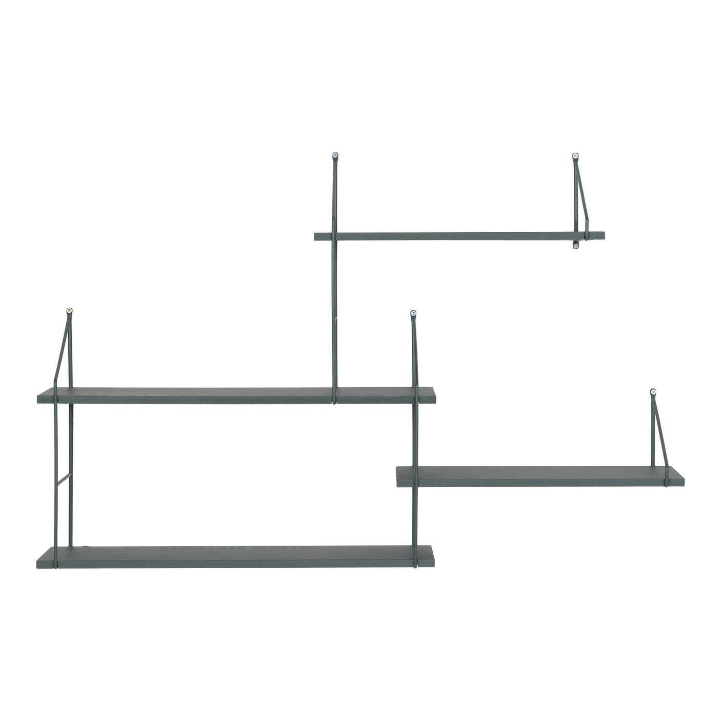 Fire Harlem vegghyller montert sammen på vegg – moderne design