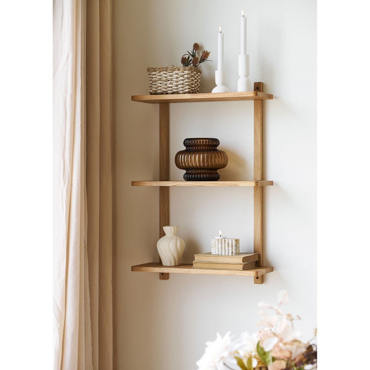 Townsville vegghylle eik 20 x 50 x 75 cm - Lindas Dekor