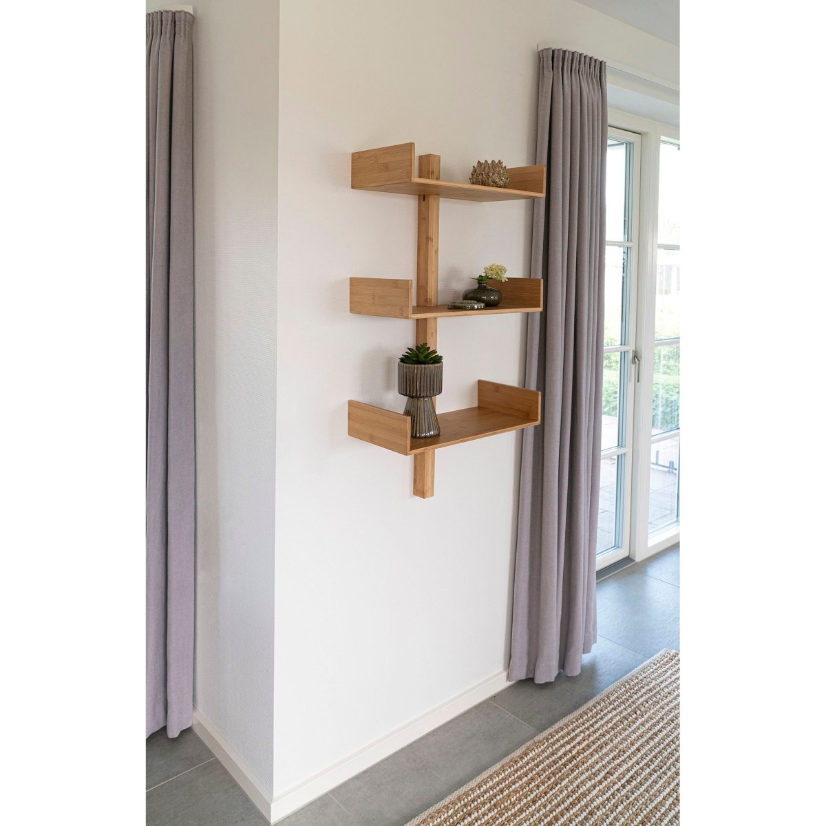 Villa vegghylle bambus natur 50 x 102 cm - Lindas Dekor