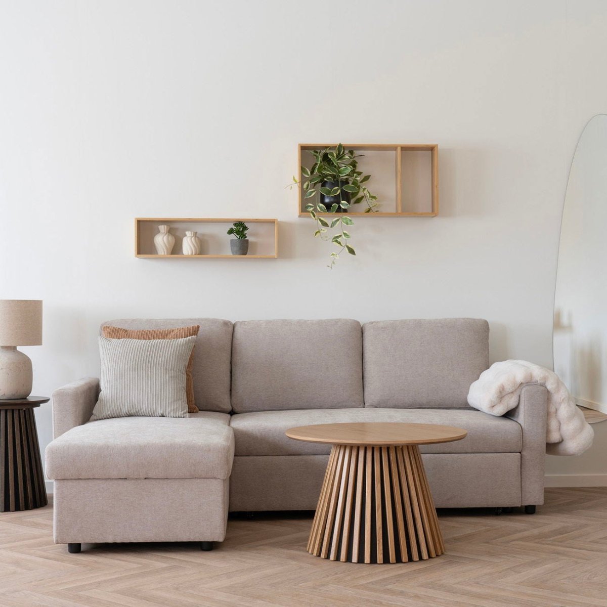 Ember vegghylle bambus natur 70 x 15 x 35,5 cm - Lindas Dekor