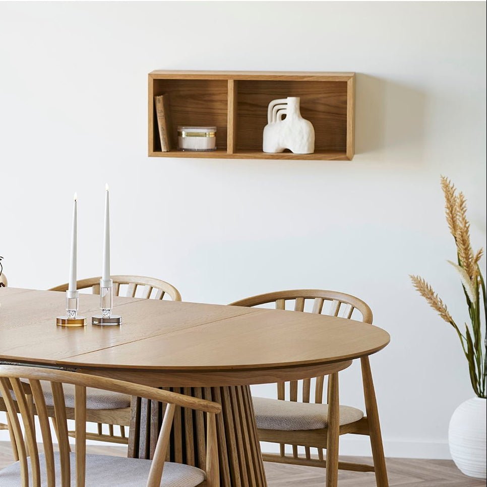 Oshawa vegghylle eikefiner natur 71 x 20 x 30 cm - Lindas Dekor