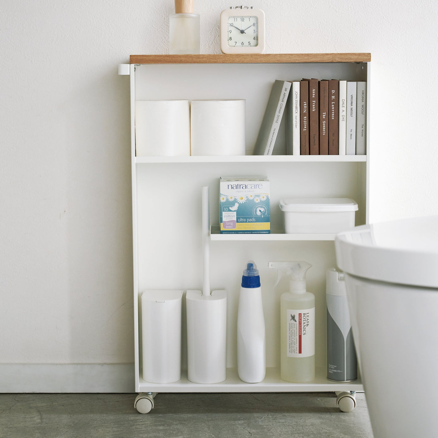 Perfekt oppbevaringsvogn for bad, kjøkken eller vaskerom.